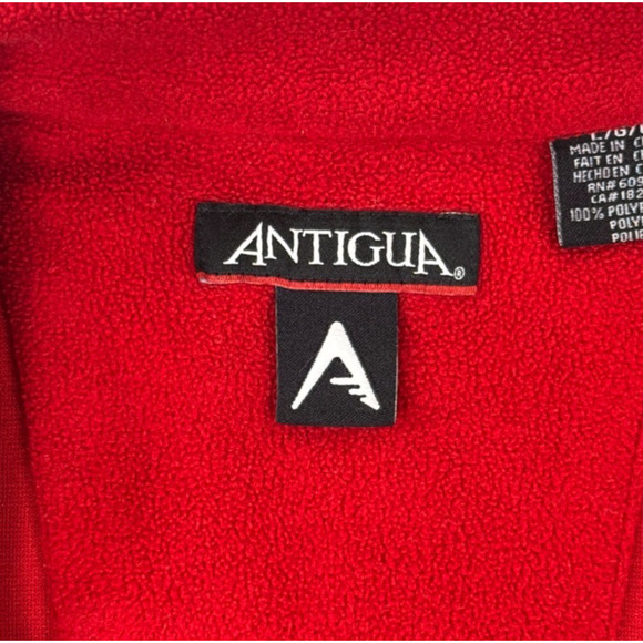 Antigua Mens Fleece Pullover L Red Quarter Zip Boston Red Sox - Picture 15 of 16